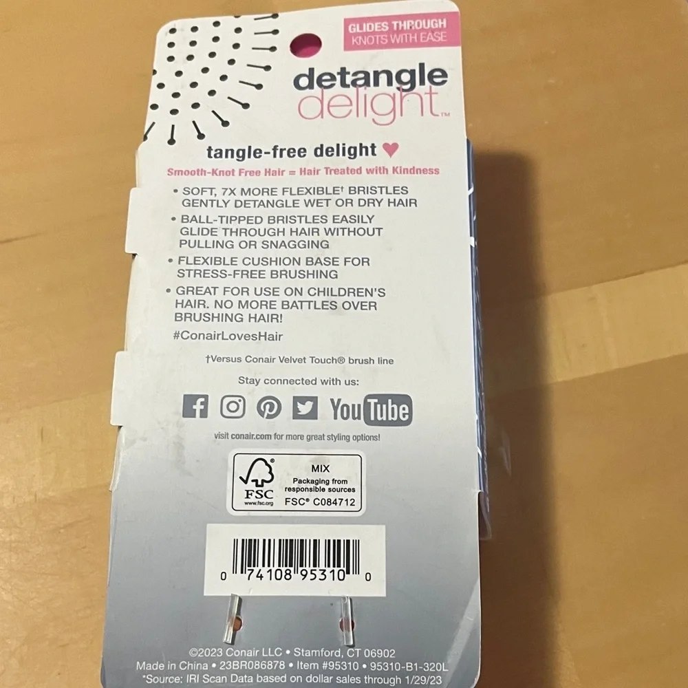 Conair Pink Detangle Hair Brush